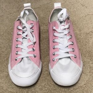 Pink Breast Cancer awareness tennis shoes
